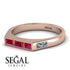 Emerald Cut Thin Ruby Signature Ring - Sara No. 11 image 3
