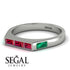 Emerald Cut Thin Ruby Signature Ring - Sara No. 27 image 3