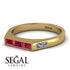 Emerald Cut Thin Ruby Signature Ring - Sara No. 10 image 3