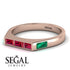 Emerald Cut Thin Ruby Signature Ring - Sara No. 26 image 3