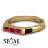Emerald Cut Thin Ruby Signature Ring - Sara No. 40 image 3