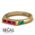 Emerald Cut Thin Ruby Signature Ring - Sara No. 25 image 3
