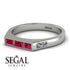 Emerald Cut Thin Ruby Signature Ring - Sara No. 12 image 3