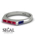 Emerald Cut Thin Ruby Signature Ring - Sara No. 72 image 3