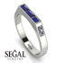 Emerald Cut Thin Sapphire Signature Ring - Sara No. 15 image 10