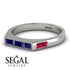 Emerald Cut Thin Sapphire Signature Ring - Sara No. 60 image 3