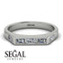 Emerald Cut Thin Diamond Signature Ring - Sara No. 3 image 2