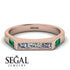 Emerald Cut Thin Diamond Signature Ring - Sara No. 17 image 2