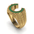 Emerald Men Horseshoe Luck Ring - Gerald No. 4 image 2