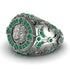 Emerald Royal Lion Men Signet Ring - Terry No. 6 image 7