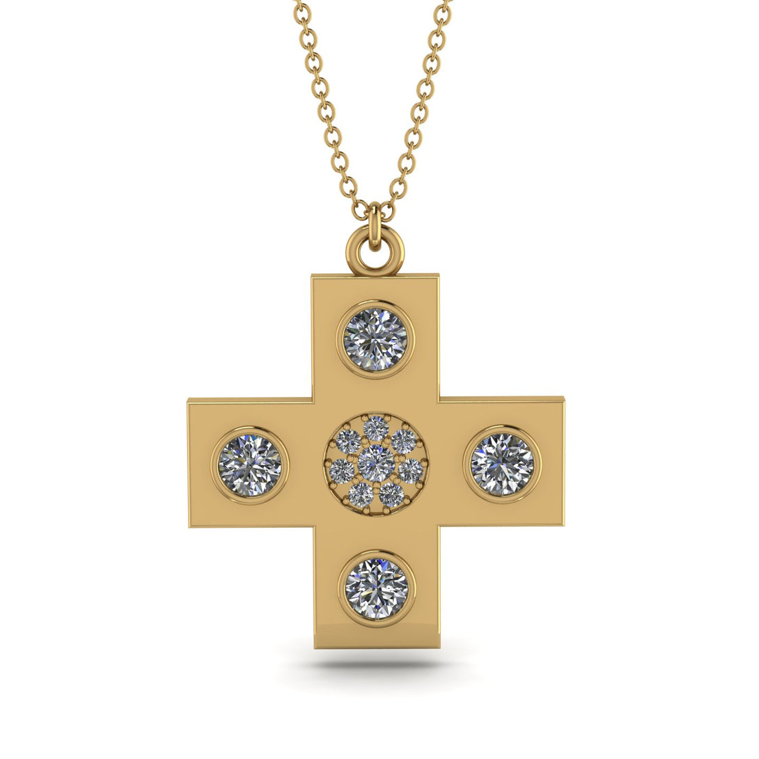 Equilateral Diamond Cross Necklace - Jayce No. 1