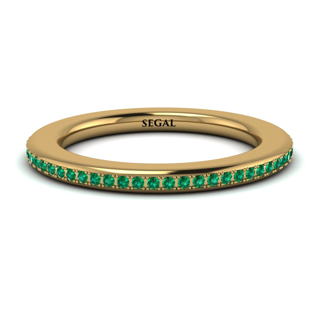 Eternity Emerald Micro Pave Channel Band - Raelynn No. 4