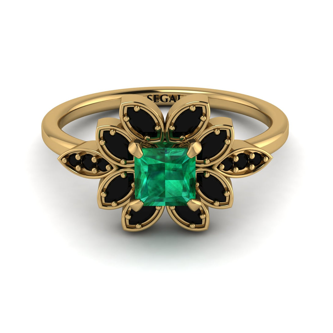 Floral Nature Inspired Emerald Ring - Carol No. 34