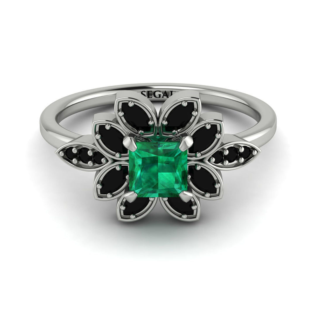 Floral Nature Inspired Emerald Ring - Carol No. 36