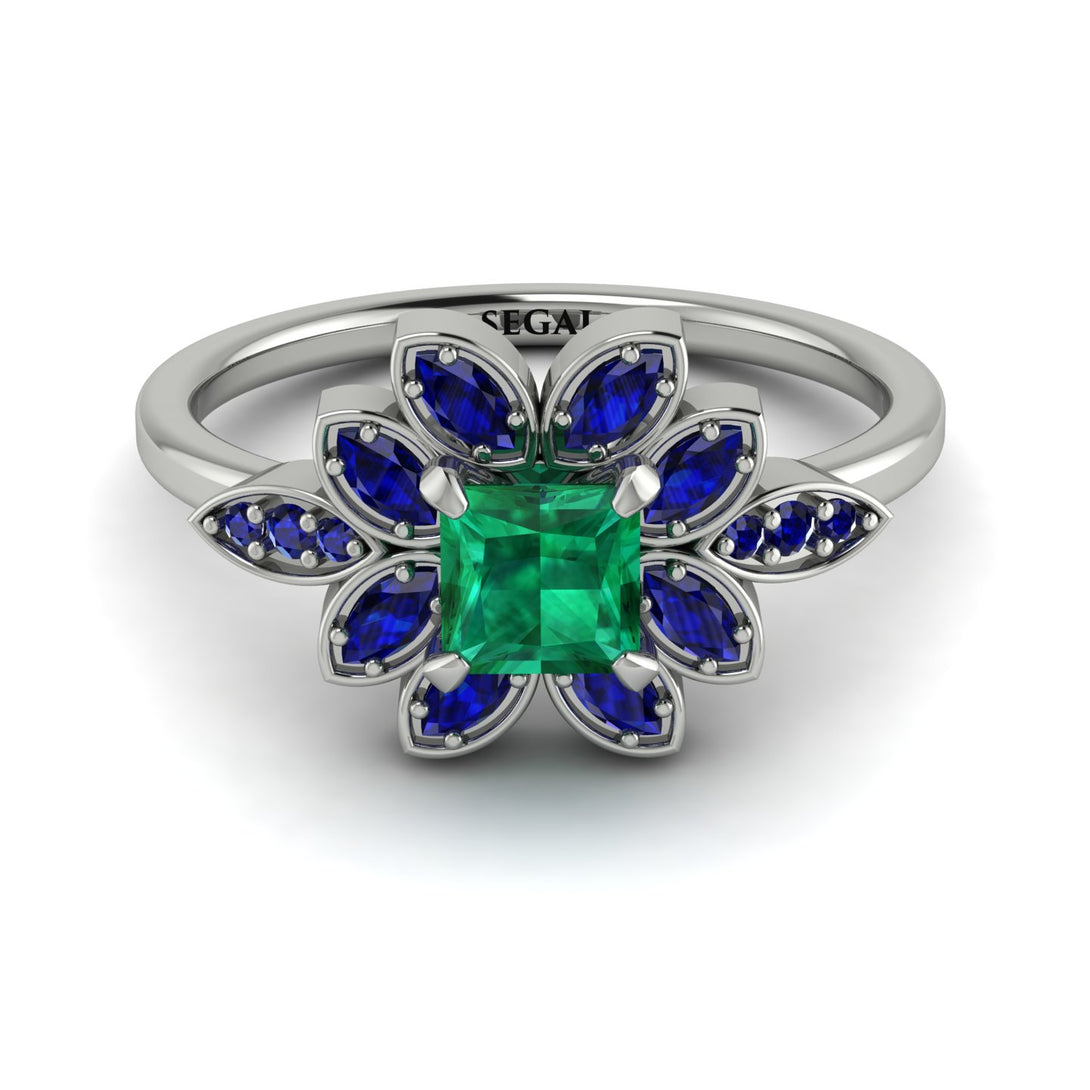 Floral Nature Inspired Emerald Ring - Carol No. 66