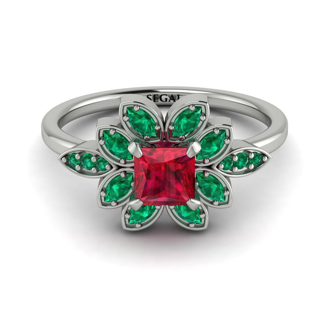 Floral Nature Inspired Ruby Ring - Carol No. 27