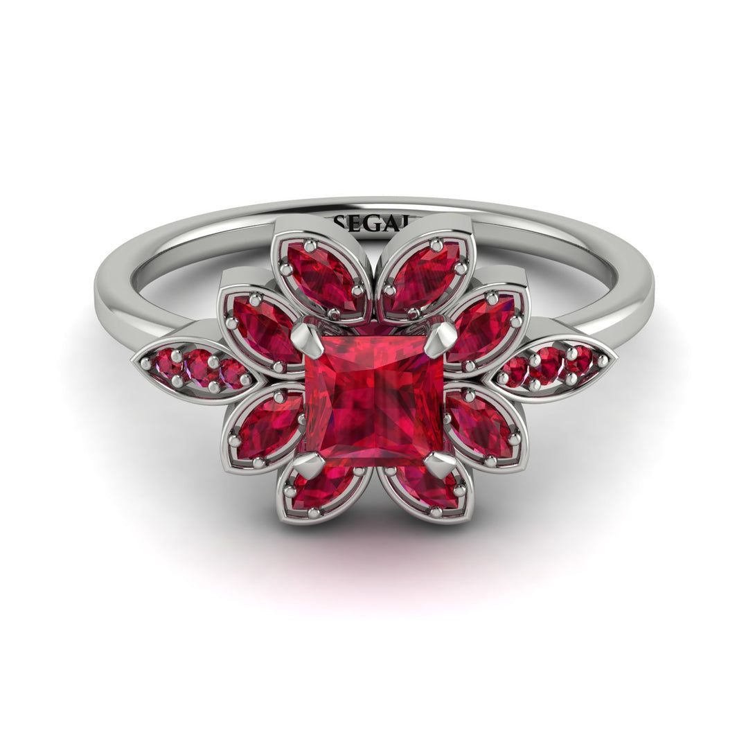 Floral Nature Inspired Ruby Ring - Carol No. 57