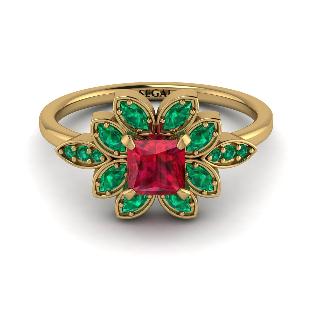 Floral Nature Inspired Ruby Ring - Carol No. 25