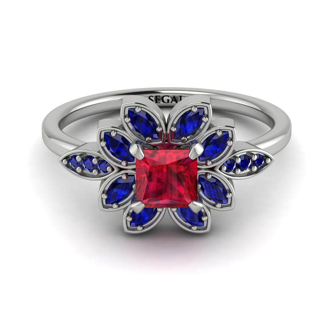 Floral Nature Inspired Ruby Ring - Carol No. 72