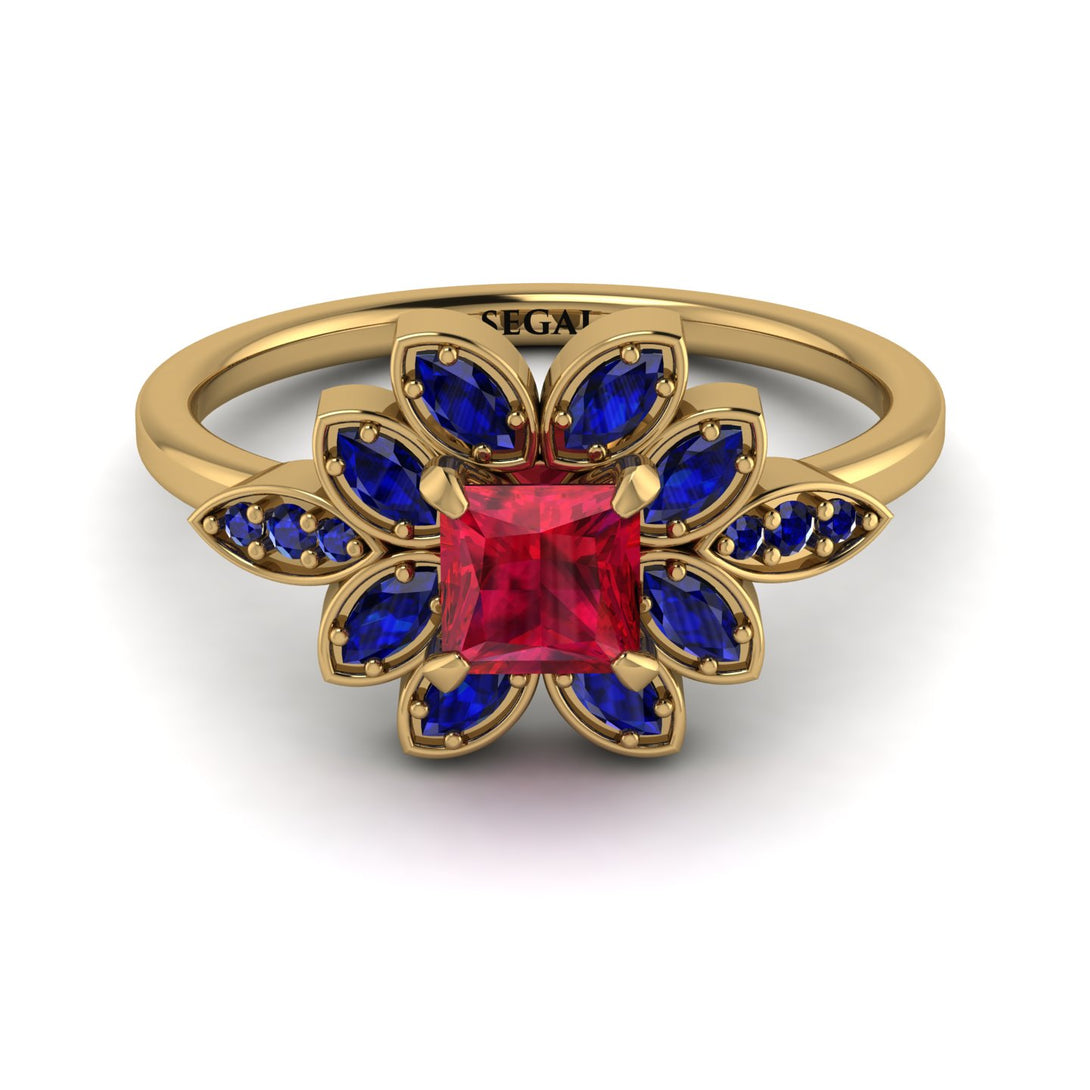 Floral Nature Inspired Ruby Ring - Carol No. 70