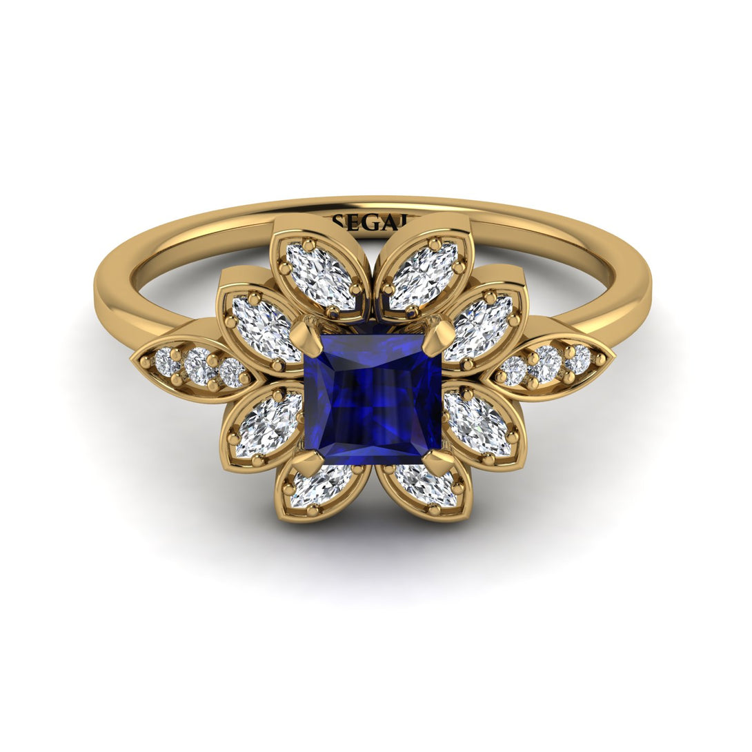 Floral Nature Inspired Sapphire Ring - Carol No. 13