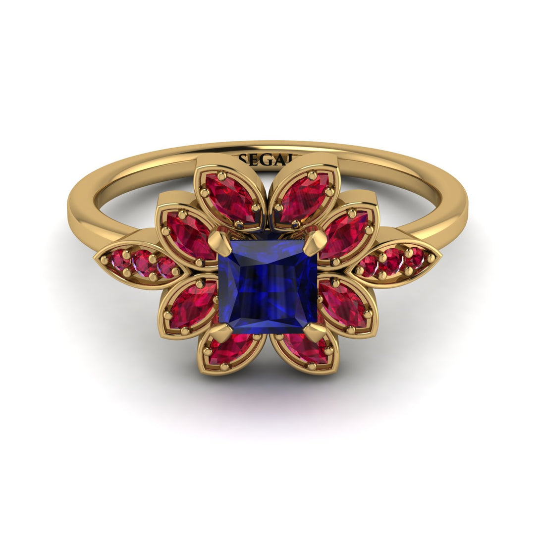 Floral Nature Inspired Sapphire Ring - Carol No. 58