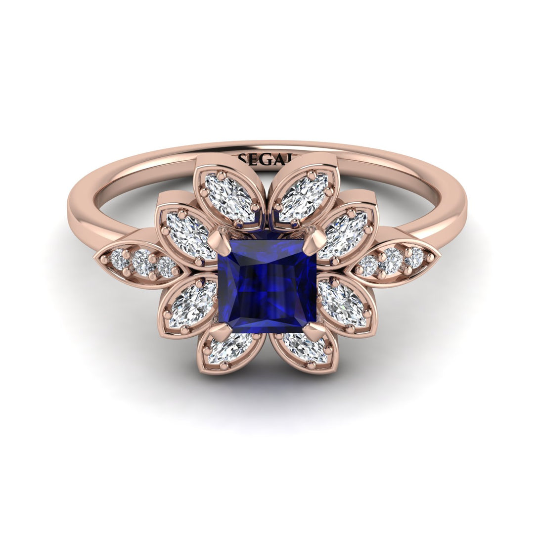 Floral Nature Inspired Sapphire Ring - Carol No. 14