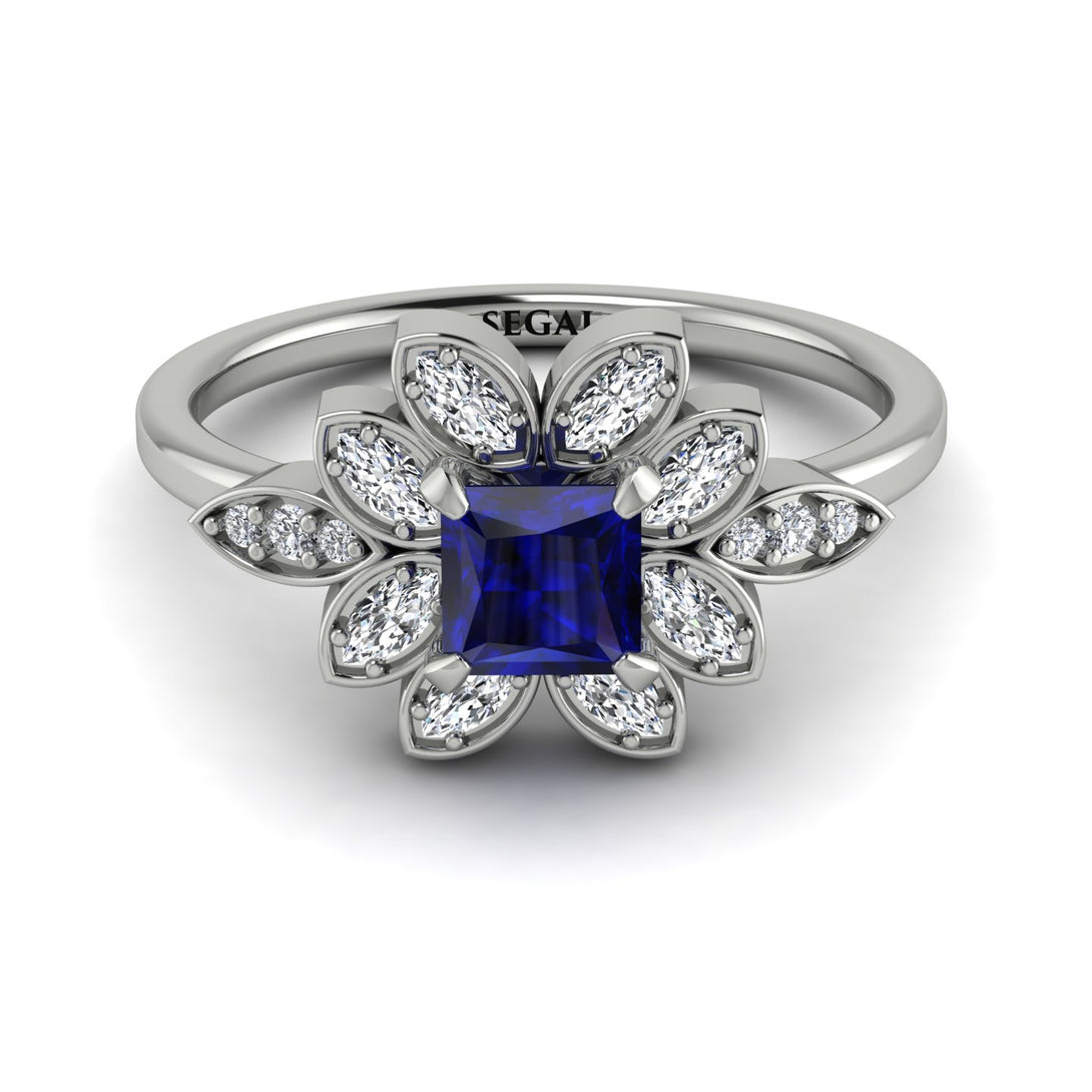 Floral Nature Inspired Sapphire Ring - Carol No. 15