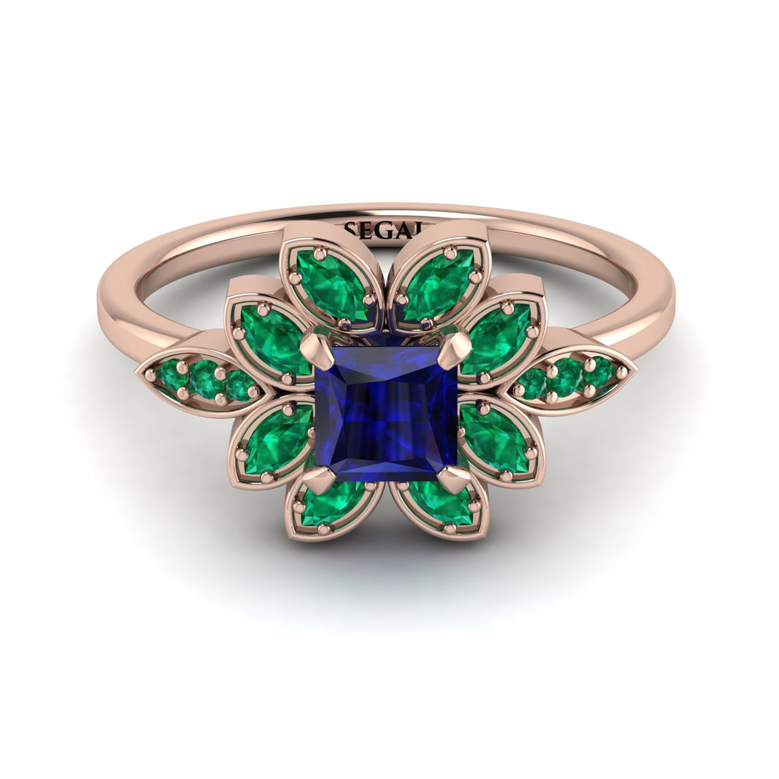 Floral Nature Inspired Sapphire Ring - Carol No. 29