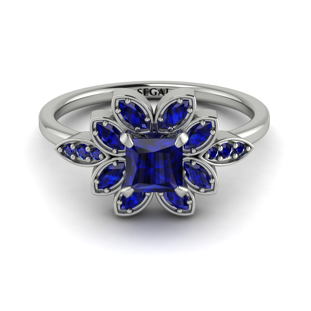 Floral Nature Inspired Sapphire Ring - Carol No. 75