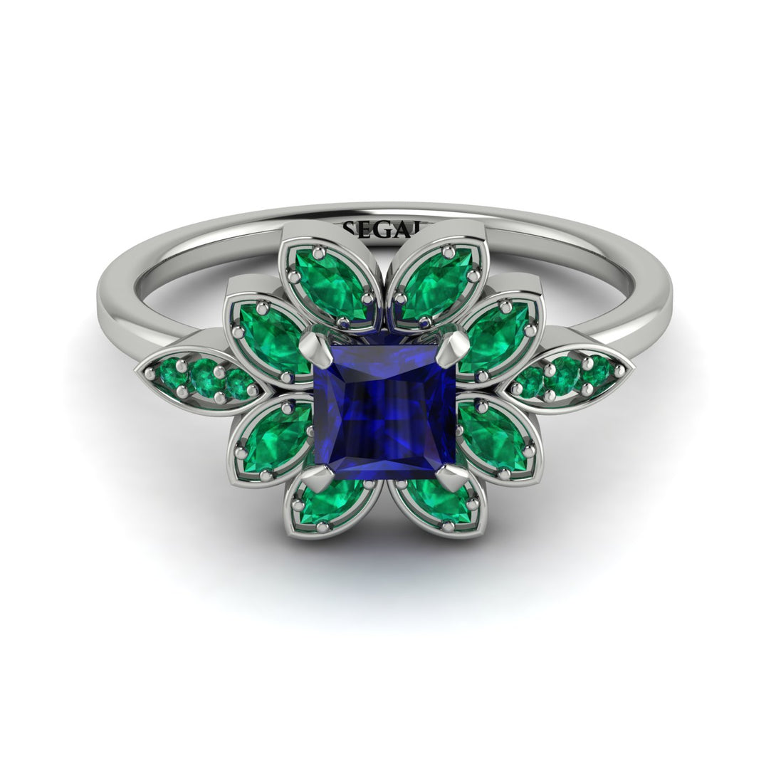 Floral Nature Inspired Sapphire Ring - Carol No. 30