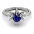 Flower 0.5 Carat Sapphire Pave Engagement Ring - Brenda No. 15 image 2