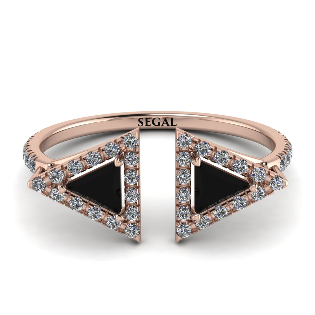 Triangle Black Diamond Open Ring - Nevaeh No. 8
