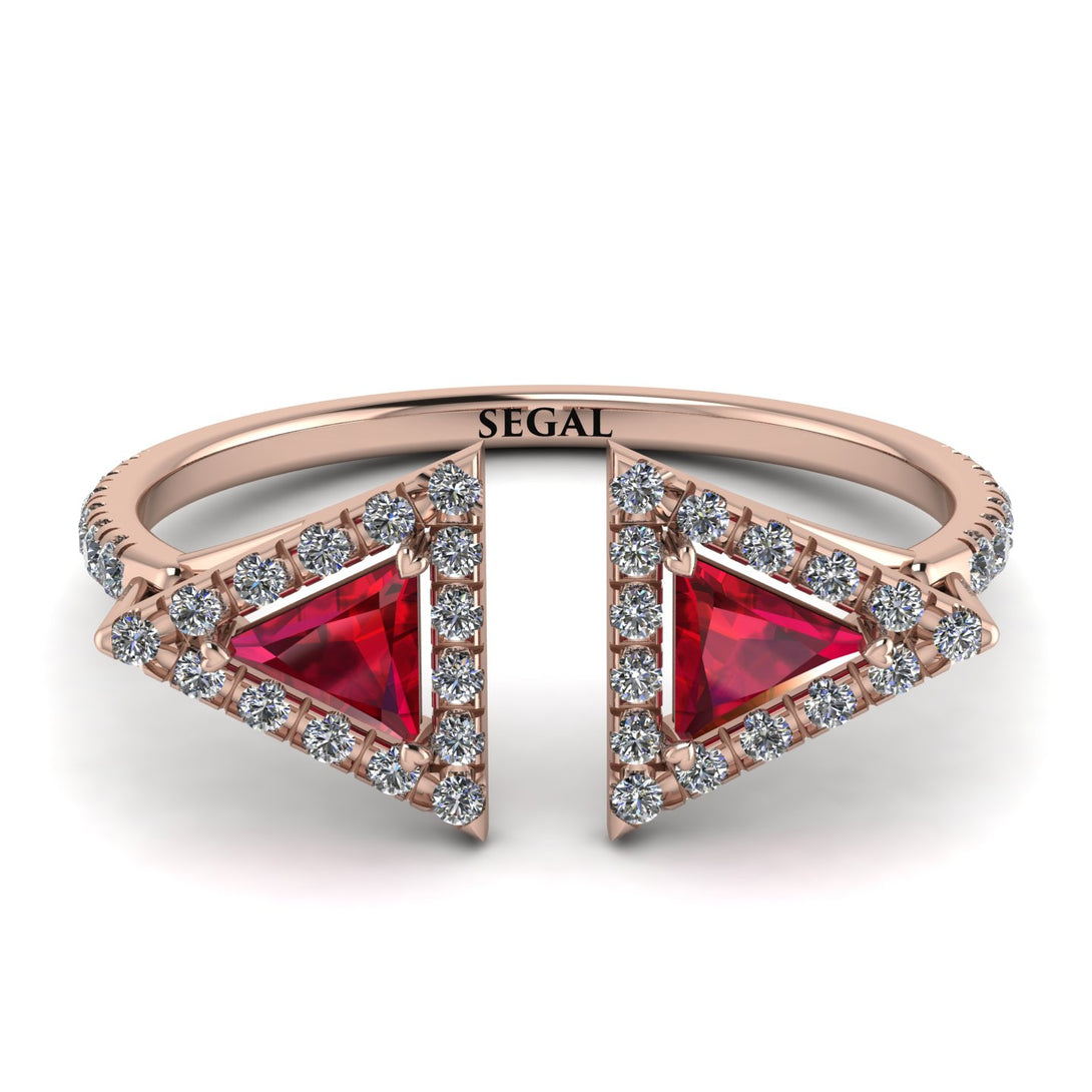 Triangle Ruby Open Ring - Nevaeh No. 11