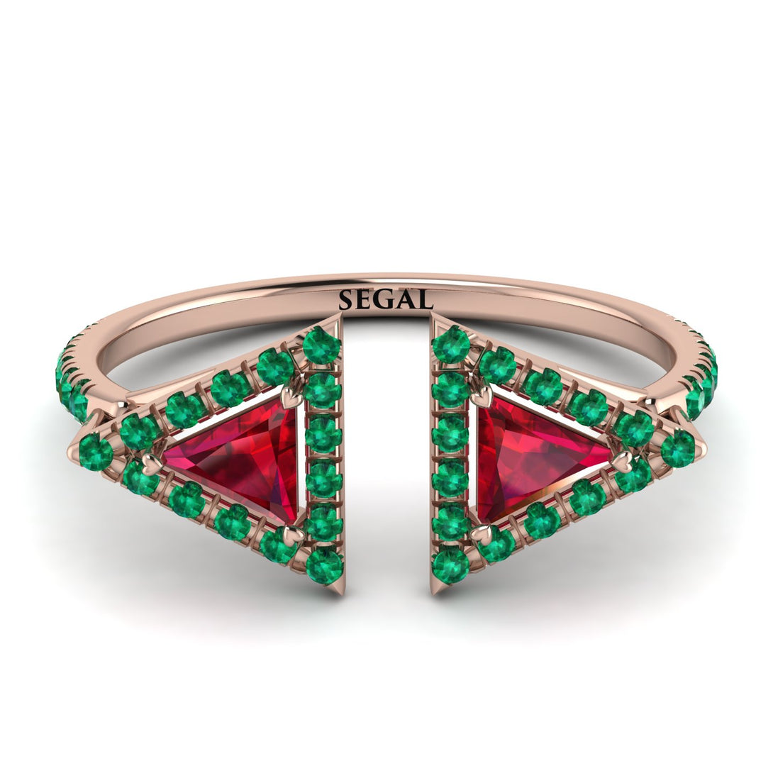 Triangle Ruby Open Ring - Nevaeh No. 26