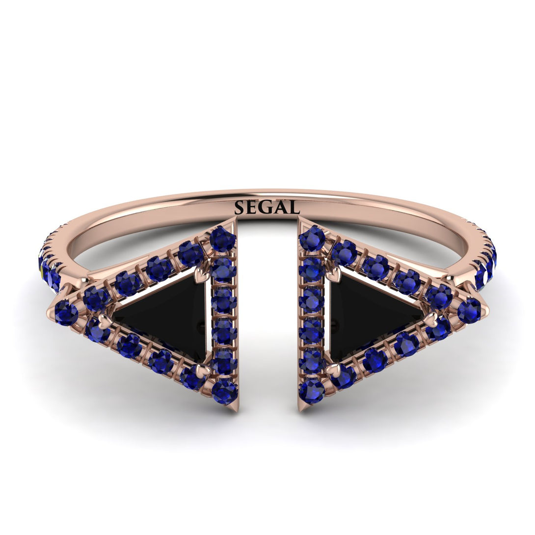 Triangle Black Diamond Open Ring - Nevaeh No. 68