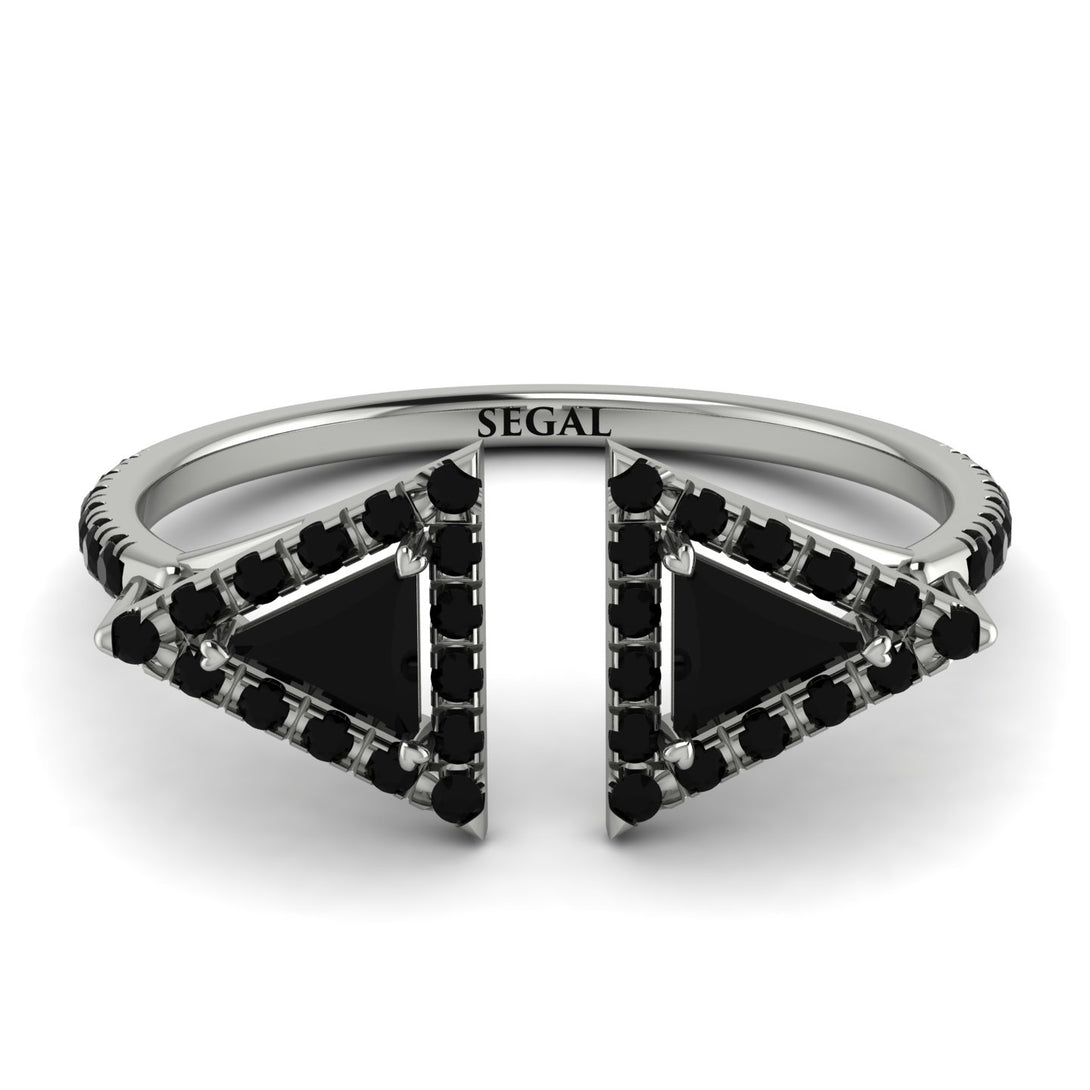 Triangle Black Diamond Open Ring - Nevaeh No. 39