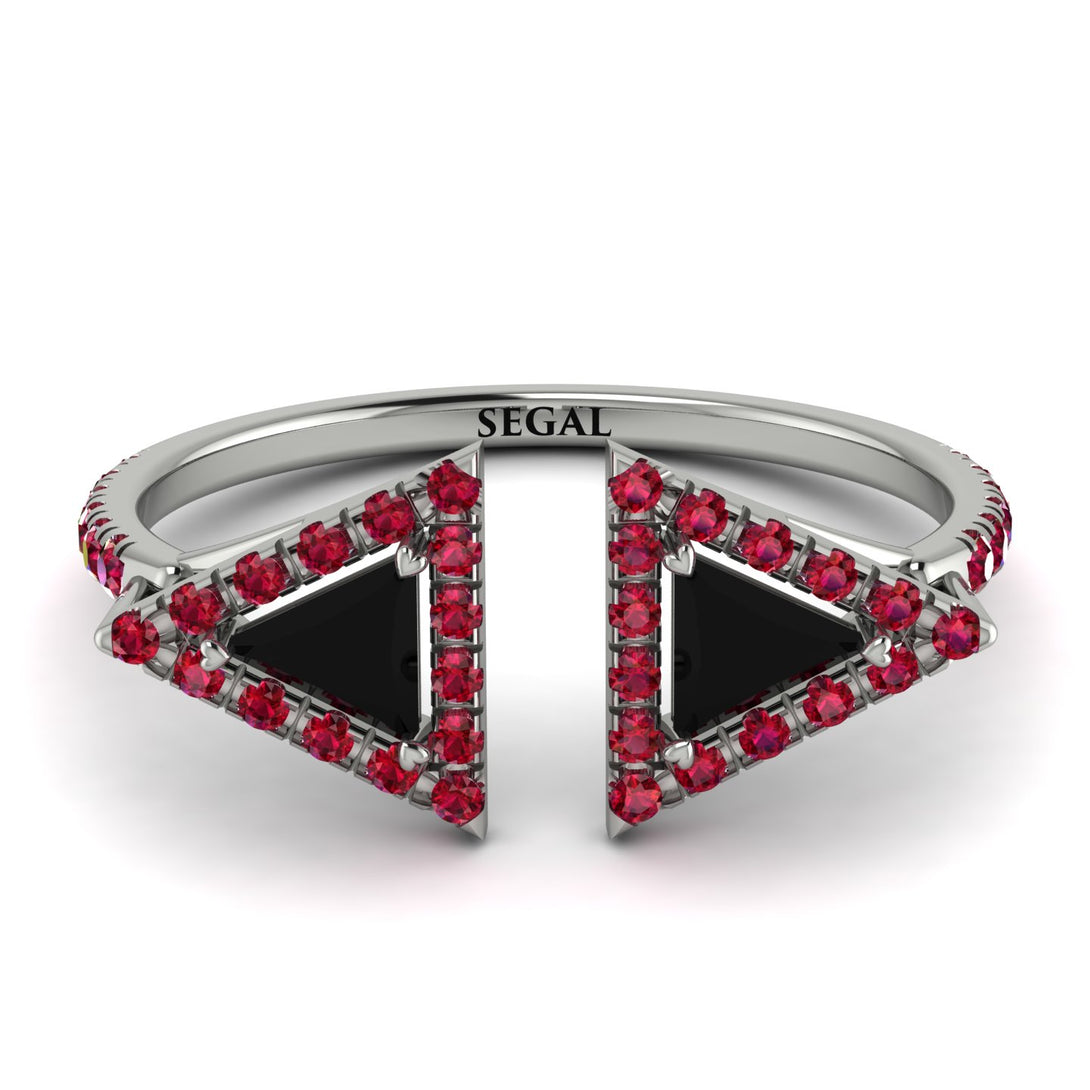 Triangle Black Diamond Open Ring - Nevaeh No. 54