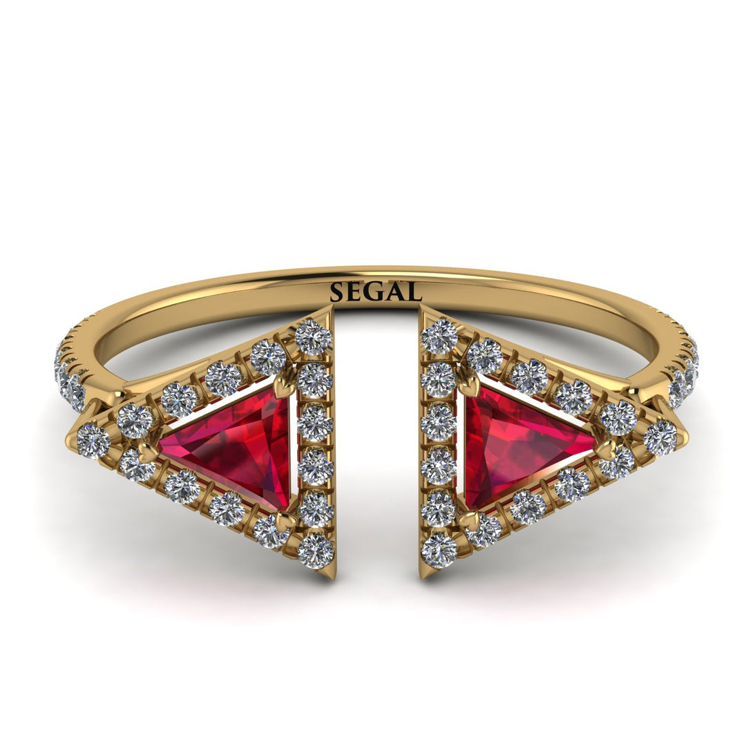 Triangle Ruby Open Ring - Nevaeh No. 10