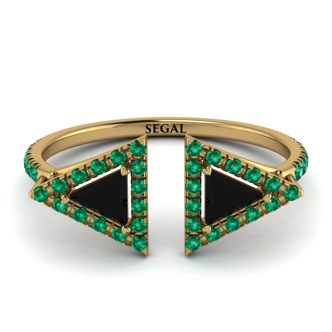 Triangle Black Diamond Open Ring - Nevaeh No. 22