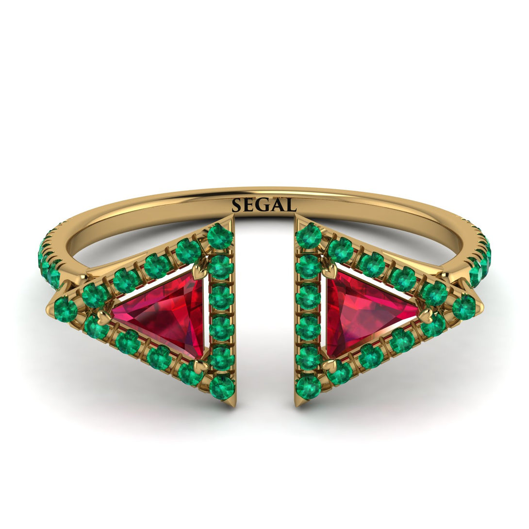 Triangle Ruby Open Ring - Nevaeh No. 25