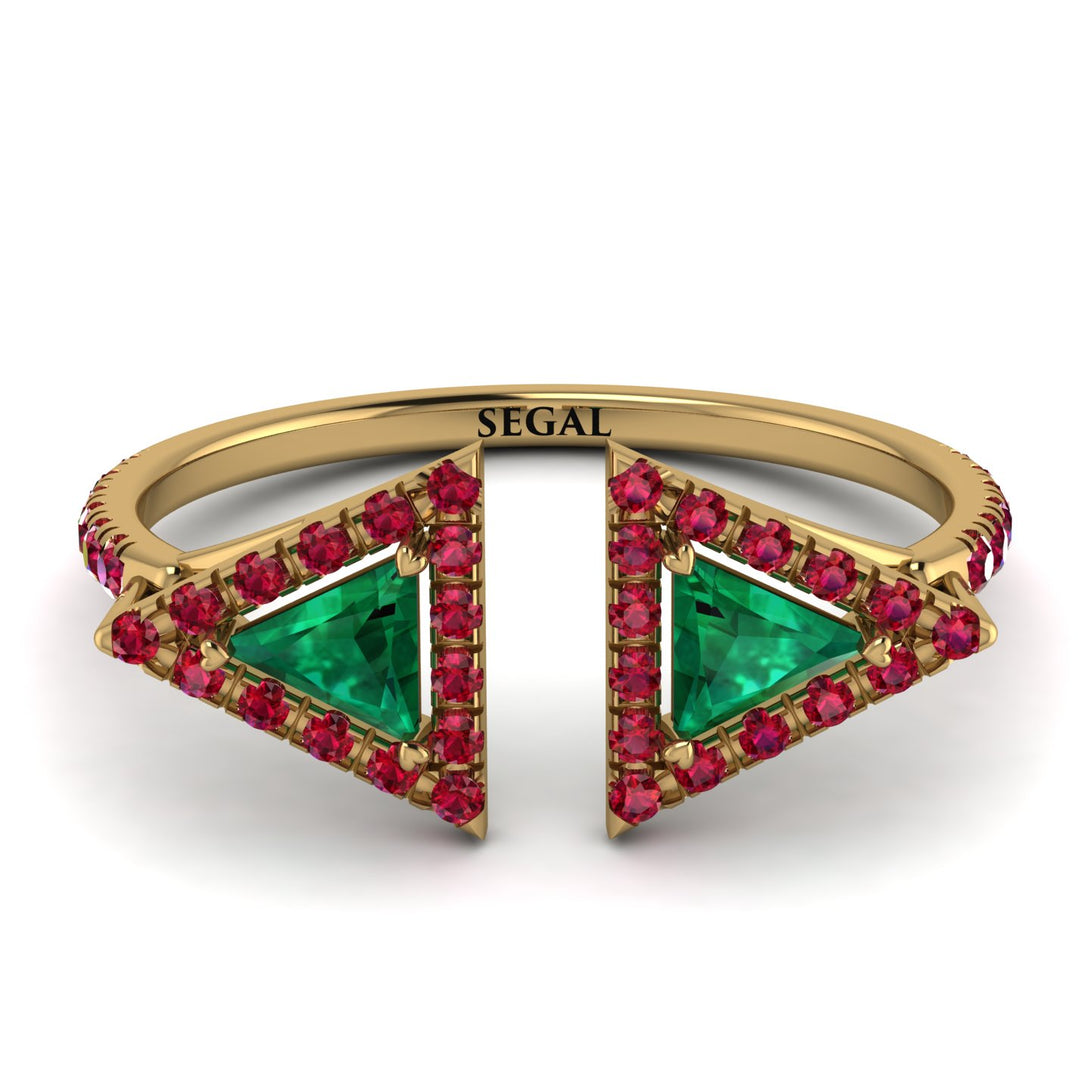 Triangle Emerald Open Ring - Nevaeh No. 49