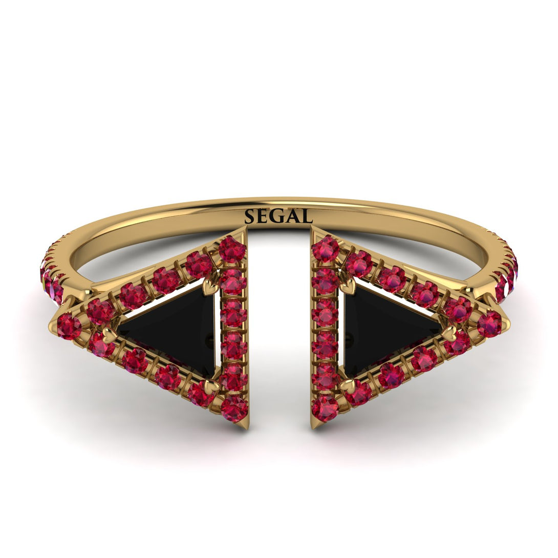 Triangle Black Diamond Open Ring - Nevaeh No. 52