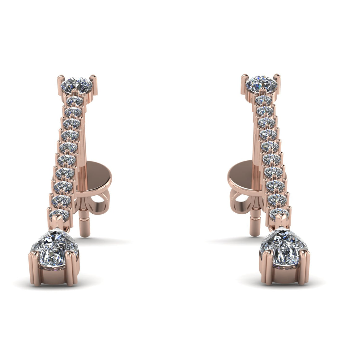 Hanging Oval Diamond Earrings - Tatiana No. 2