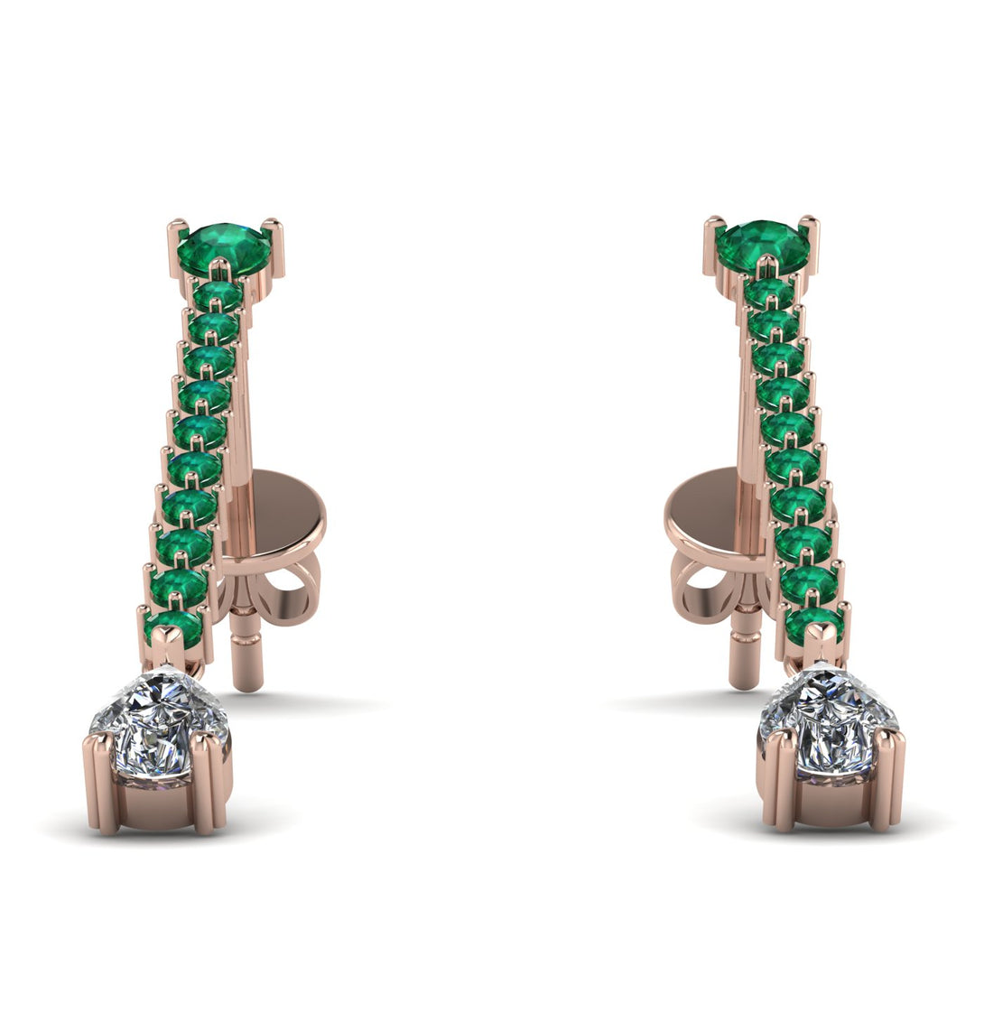 Hanging Oval Diamond Earrings - Tatiana No. 5