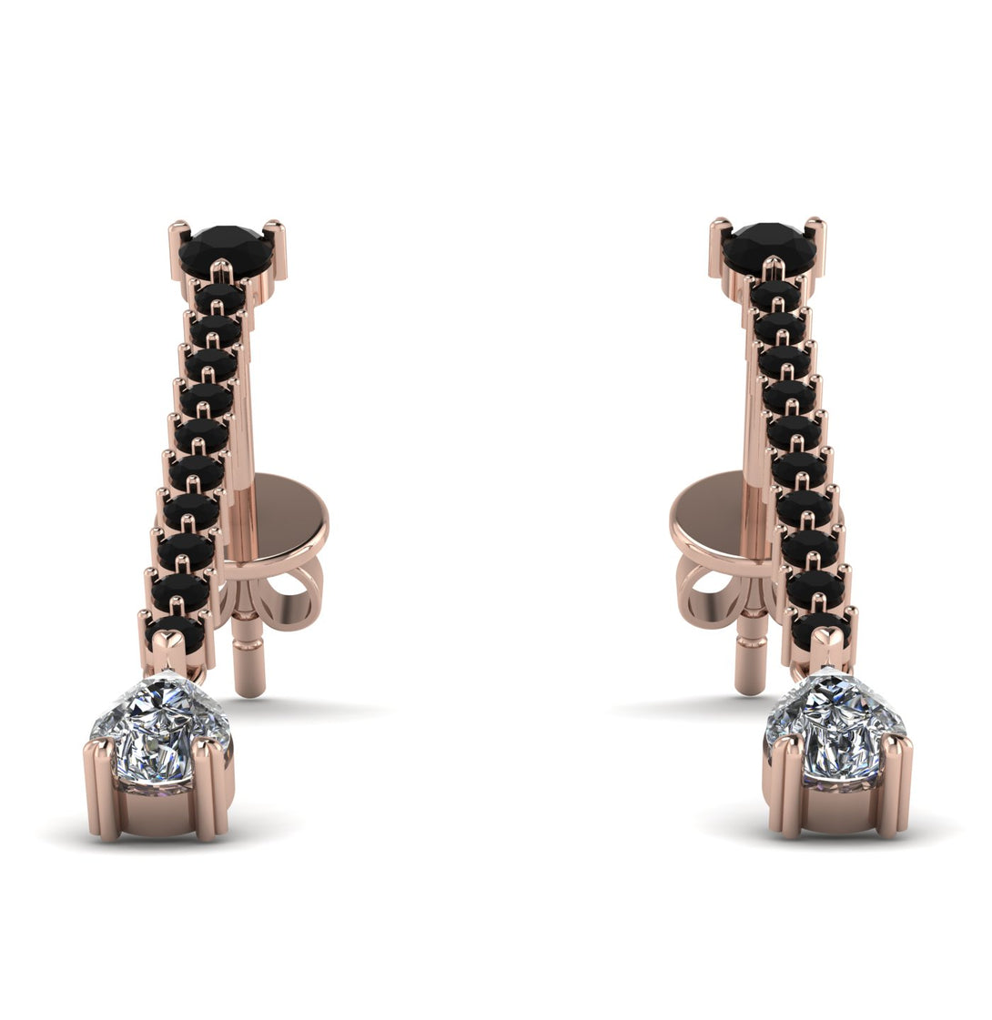 Hanging Oval Diamond Earrings - Tatiana No. 8