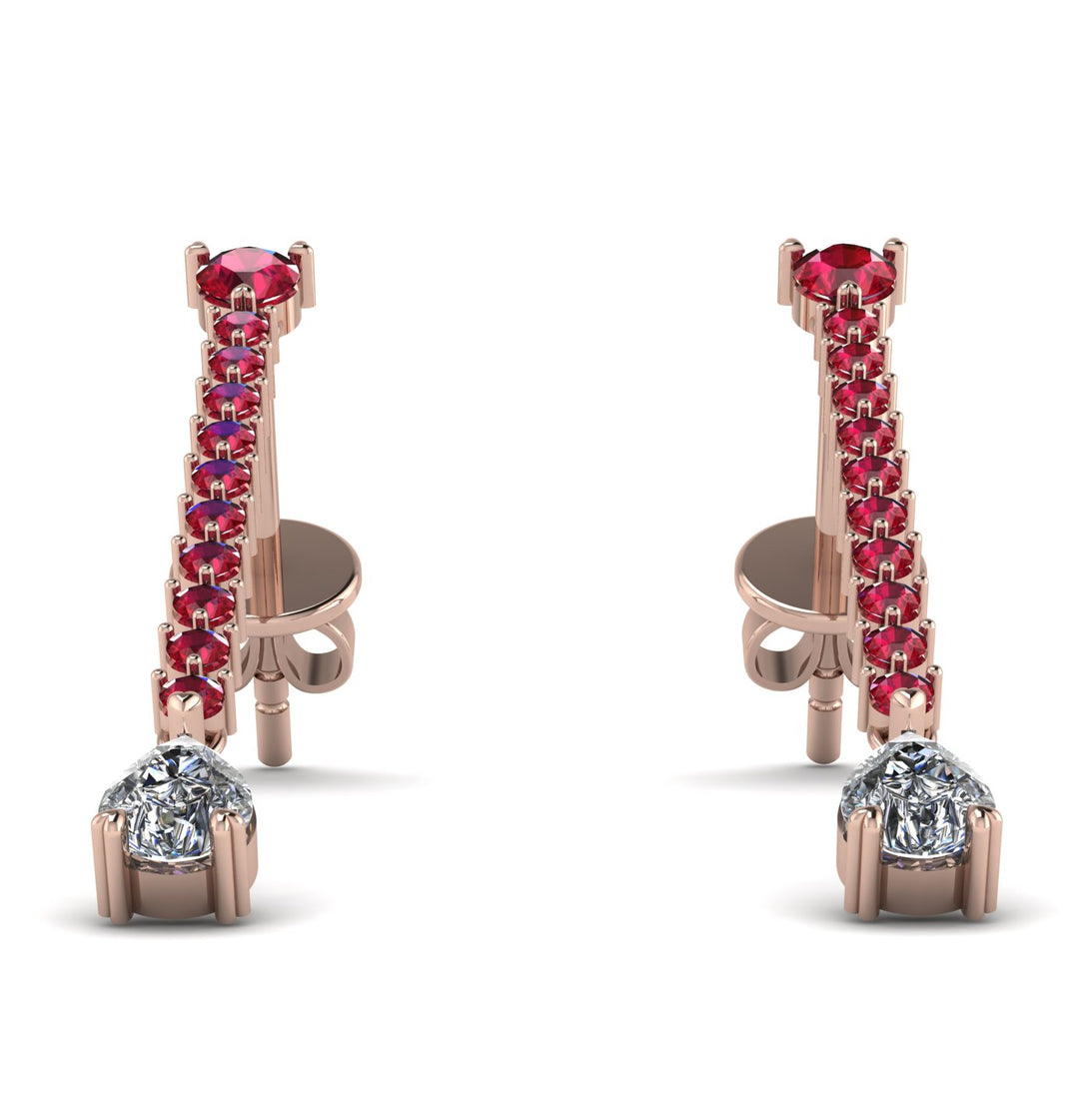 Hanging Oval Diamond Earrings - Tatiana No. 11