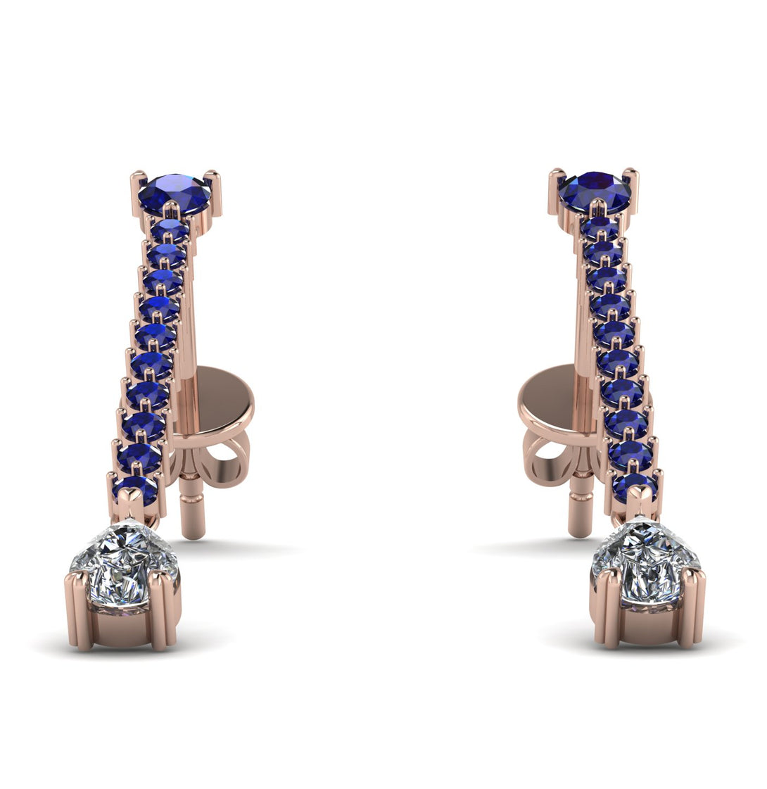 Hanging Oval Diamond Earrings - Tatiana No. 14