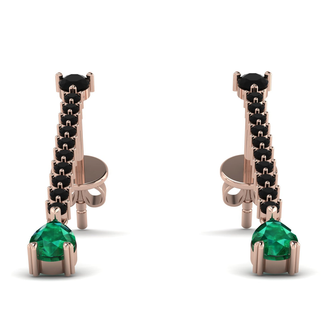 Hanging Oval Emerald Earrings - Tatiana No. 23