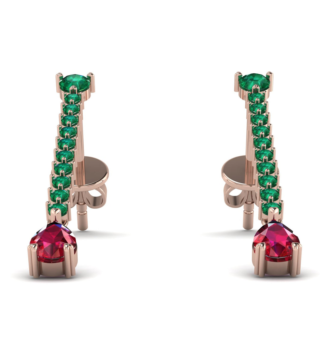 Hanging Oval Ruby Earrings - Tatiana No. 50